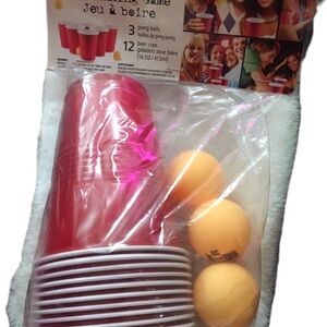 Party Pong Set with Red Cups and Orange Balls